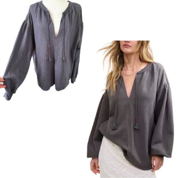 AERIE Easy Street Sweatshirt in Shell Grey Size S - Picture 1 of 12